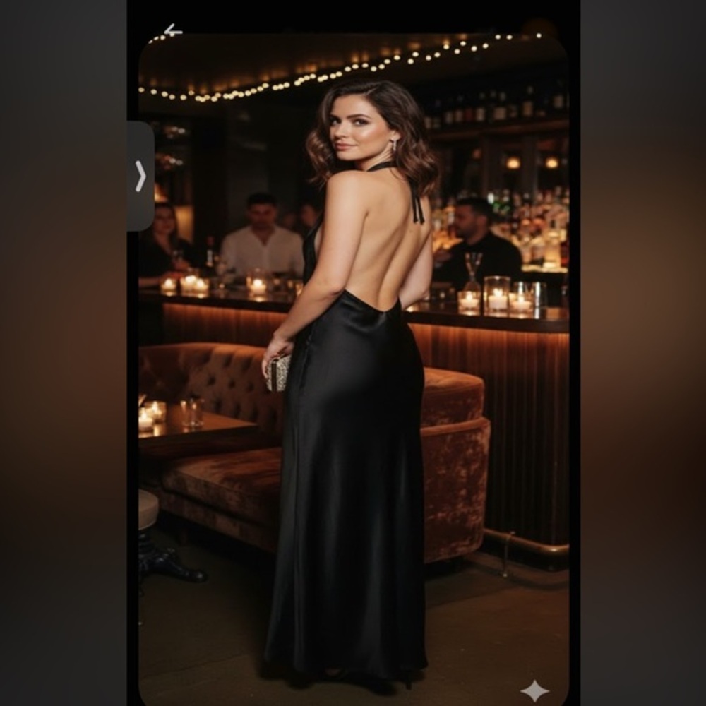 Mumu Black Halter Slip Dress for Cocktail Nights